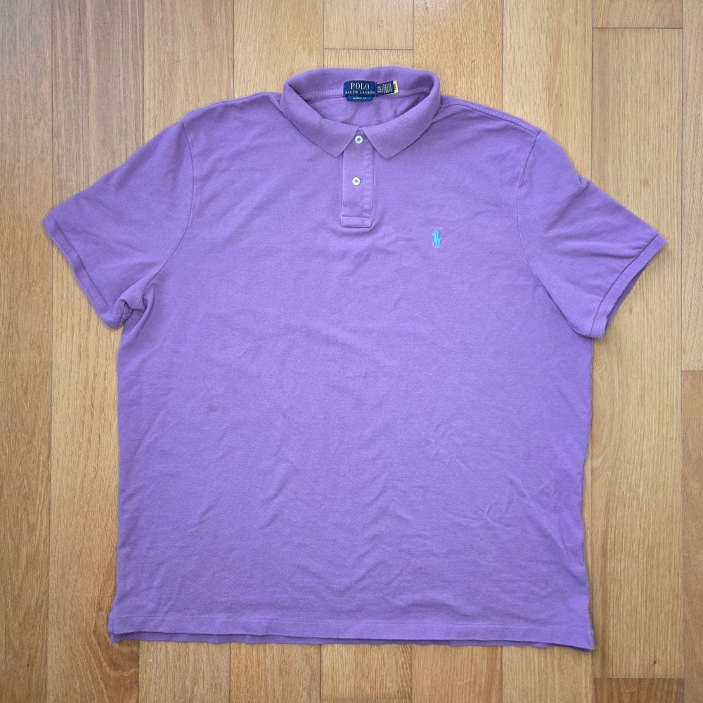 Polo Ralph Lauren Mens XXL Purple Classic Fit Short Sleeve‎ Cotton Polo Shirt